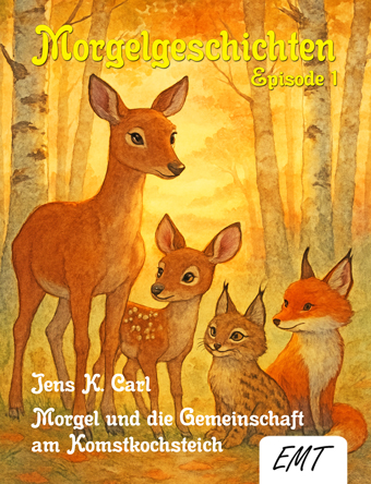 Die Morgelgeschichte 1 - Das Titelbild von Morgel und die Gemeinschaft am Komstkochsteich von Jens K. Carl