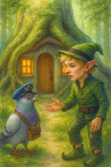 Bild 46 - Morgel und Flocke reden vor der Wurzelhöhle