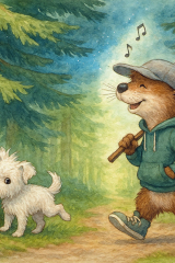 Bild 51 - Otterjunge Eddy vom Otterbach und Paschinka unter den Weißtannen Albasol und Albamon