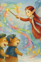 Bild 71 - Tammy und Yammy bestaunen den geschmückten Morgelwald. Regina zaubert alles bunt.