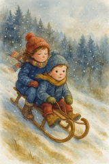 Bild 73 - Schlittenfahrt auf der Kräuterwiese.