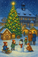 Bild 74 - Weihnachtsmarkt auf dem Marktplatz in Waltershausen.