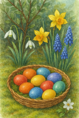 Bild 85 - Eine Schale bunter Ostereier