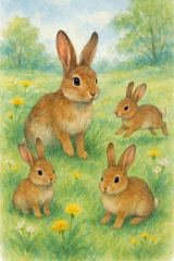 Bild 91 - Eine Hasenfamilie