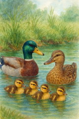 Bild 93 - Eine Stockentenfamilie