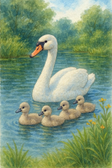 Bild 94 - Eine Schwanenfamilie