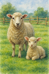 Bild 103 - Das Schaf Erna und ihr Lamm Fritz