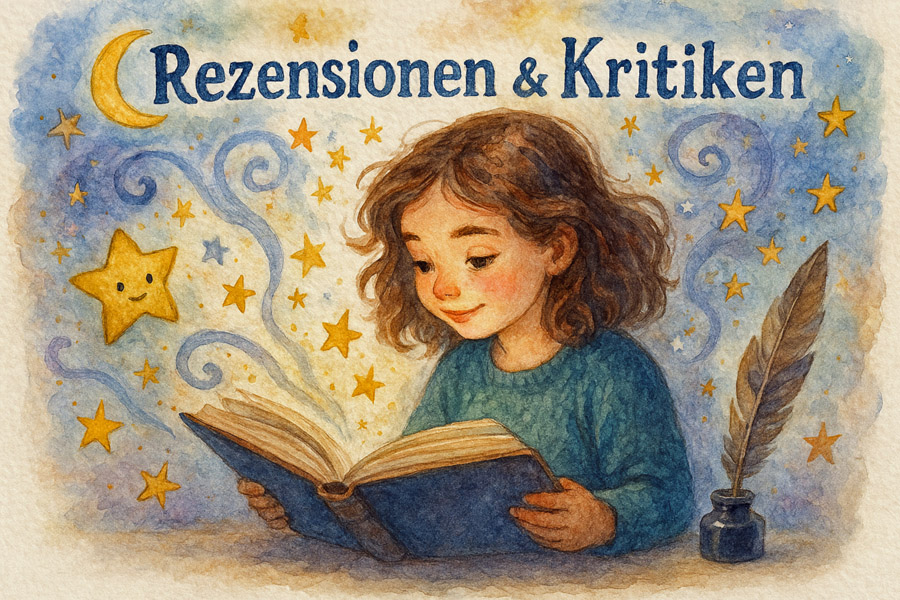 Bildinhalt: Morgelgeschichten von Jens k. Carl - Das Bild zeigt ein jungen Mädchen, das ein buch rezensieren möchte - Märchenhaftes-Thüringen.de